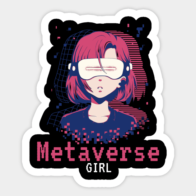 Metaverse Girl - Gaming Girl Gift Sticker by Popculture Tee Collection